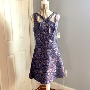 Cece dress with detailed neckline.